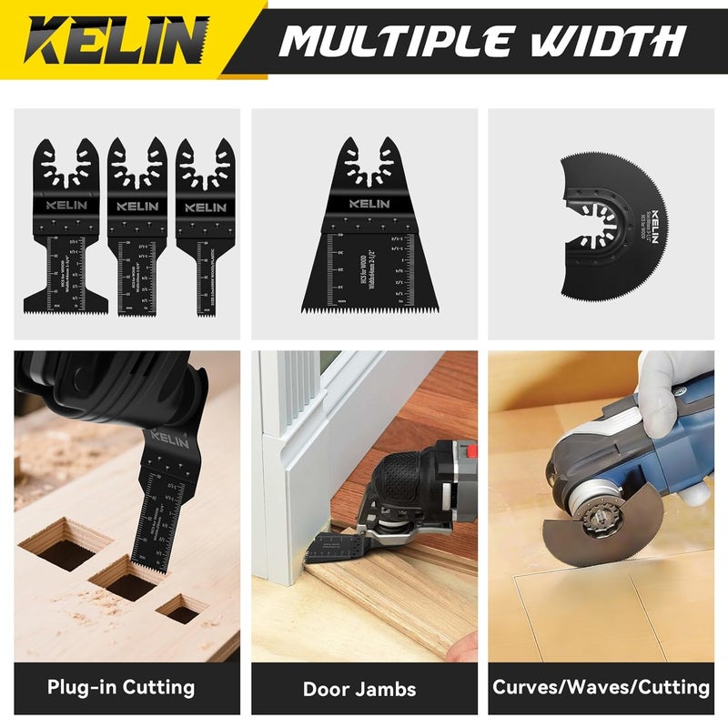 KELIN 118 PCS Multitool Blade Kits Cutting and Sandpaper Oscillating Tool Accessories Universal Oscillating Saw Blades 13 Types Blades Compatible with Dewalt Bosch Dremel Milwaukee - Image 5